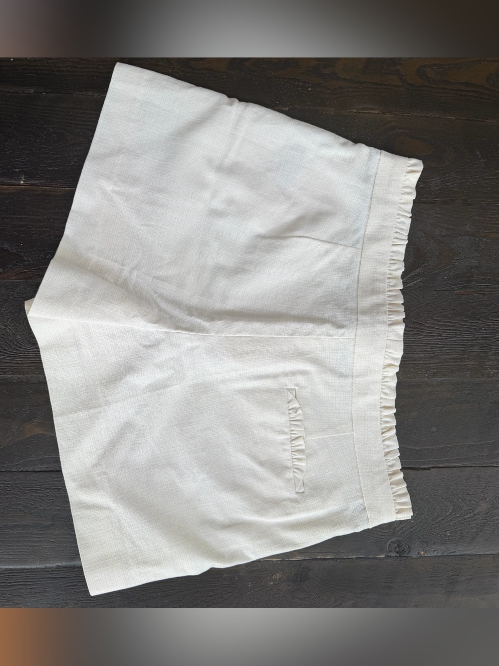 J. Crew Cream Ruffle-Top Shorts - Picture 2 of 4